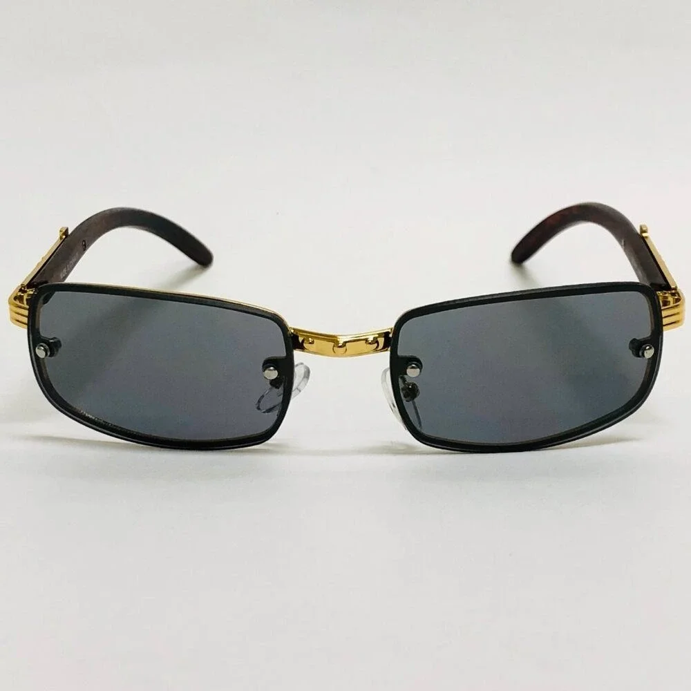 Sunglasses Men Hip Hop Shades Square Gold‎ Frame Elegant Classy Retro Festival
